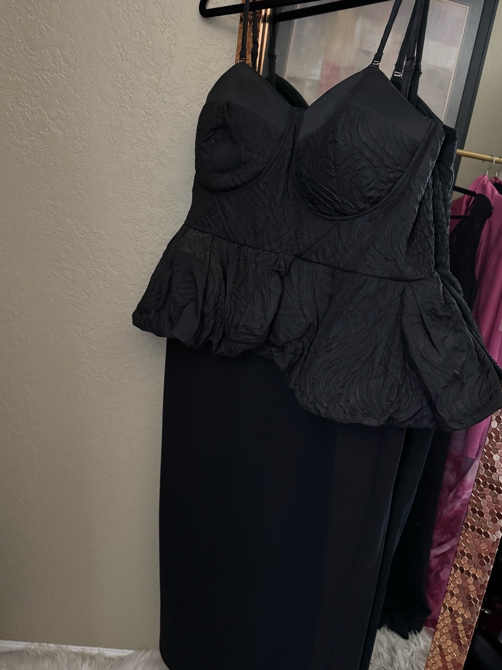 Rebdolls Black Corset Peplum Midi Dress